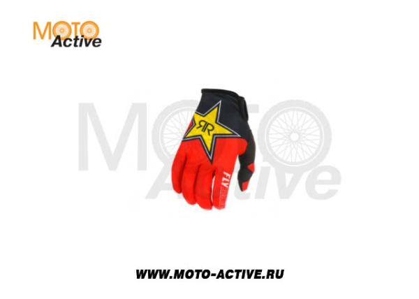 Перчатки FLY RACING LITE ROCKSTAR 2021 черные/красные/желтые